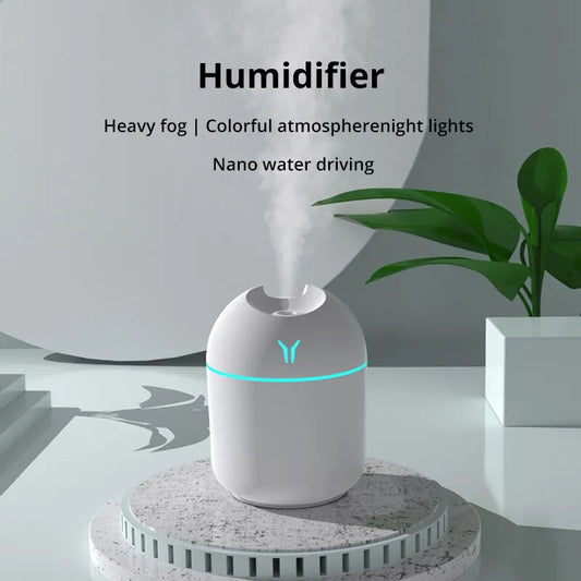 Mini Humidificador Ultrasónico de 250 ml en Blanco